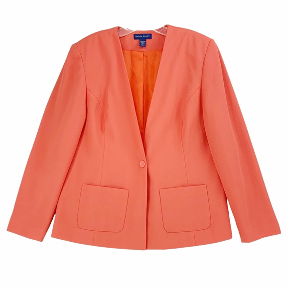 Karen Scott Single Breasted Collarless Blazer - Picture 1 of 13
